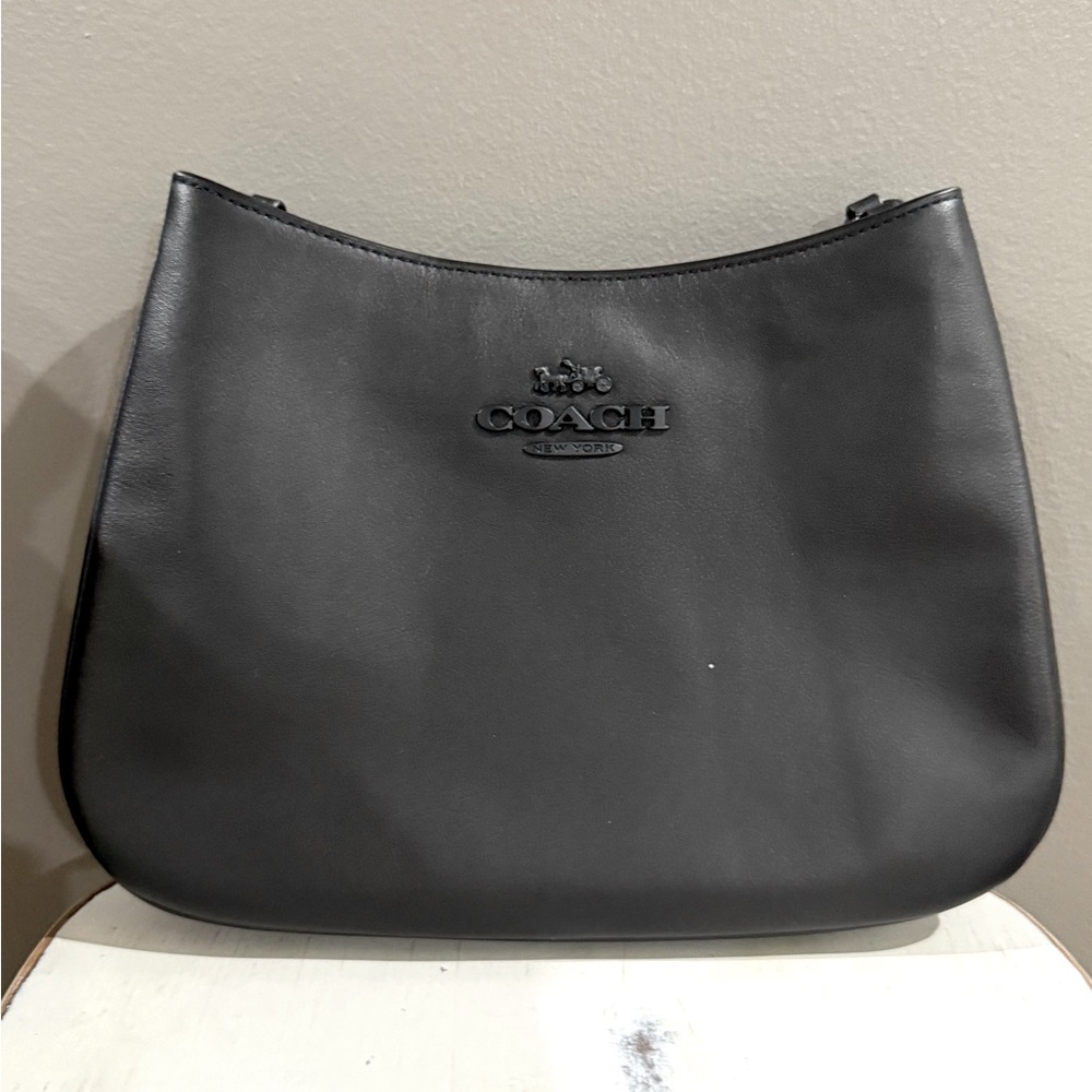 Authentic Coach Black Smooth Leather Penelope shoulder bag, purse, tote! New! - Picture 2 of 10
